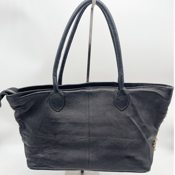 Roberto Pancani Firenze Handwoven Leather Tote Haircalf Mutton Made in Italy - Picture 2 of 11